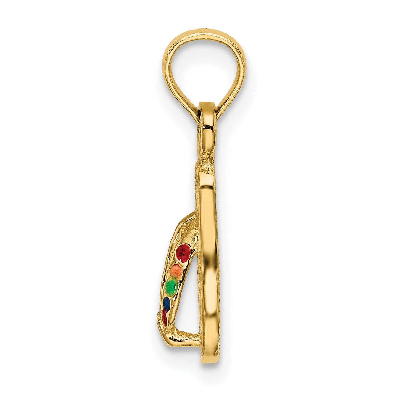 14k  3-D Multi-Color Enamel Single Flip-Flop Charm