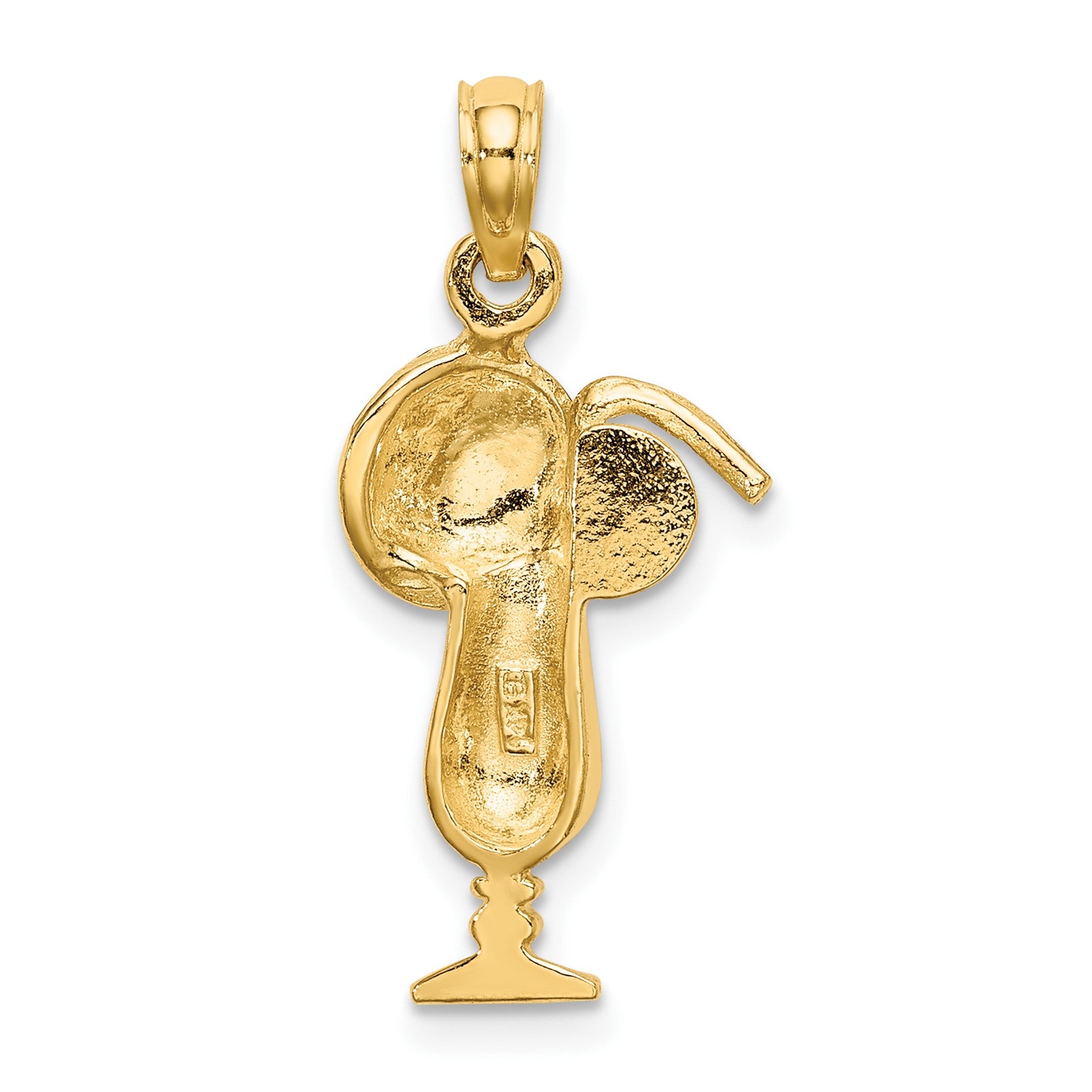 14K Tropical Drink with Multi-Colored Enamel Umbrella Charm