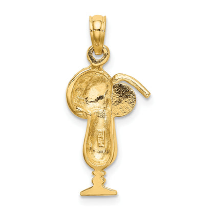 14K Tropical Drink with Multi-Colored Enamel Umbrella Charm