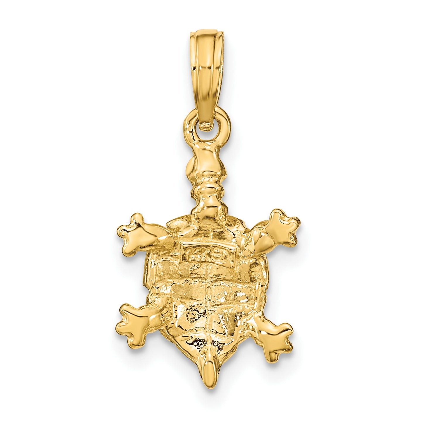 14K with Green Enamel Land Turtle Charm