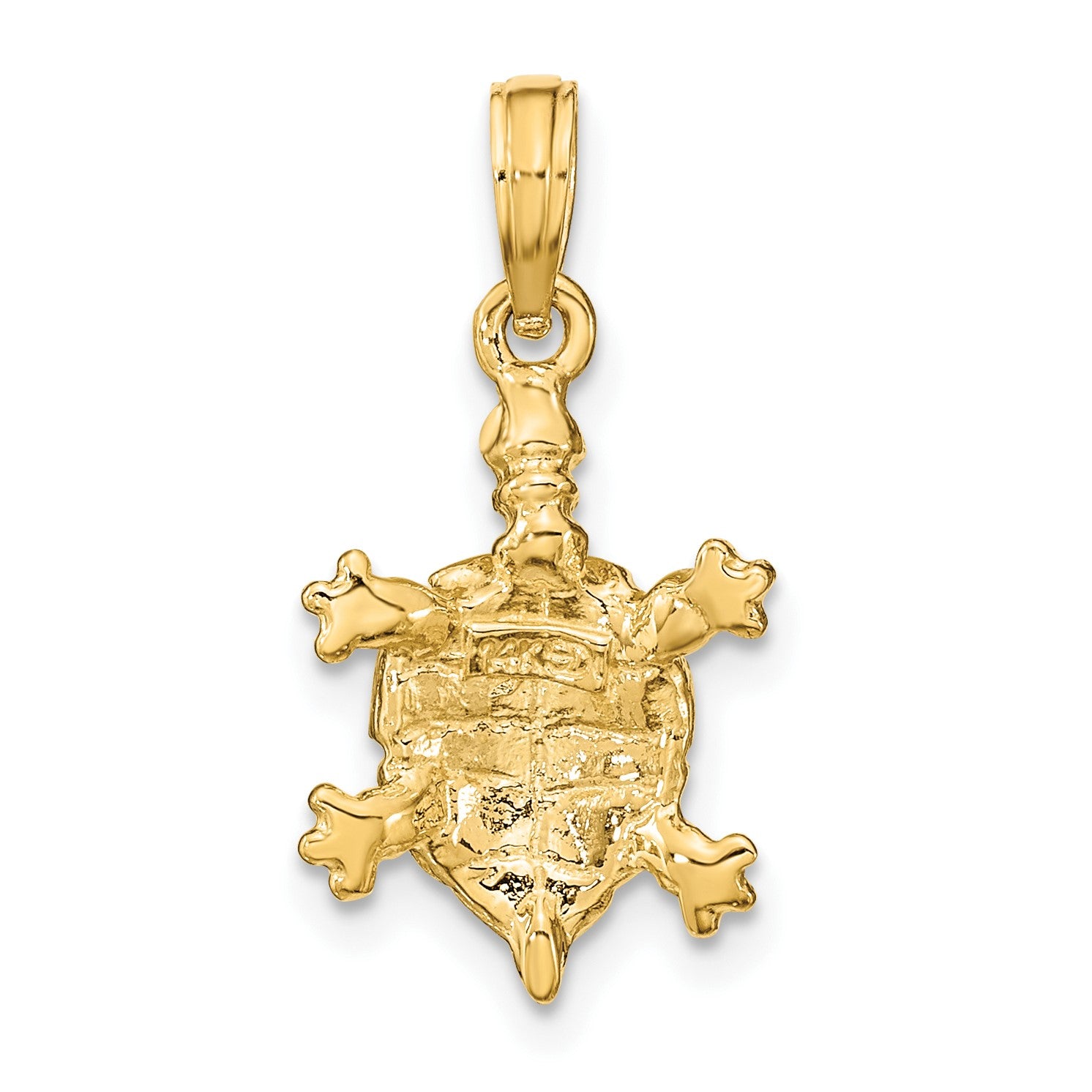 14K with Green Enamel Land Turtle Charm
