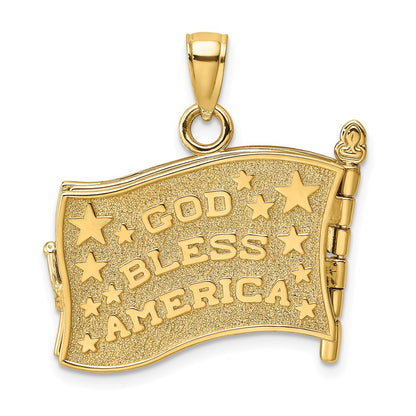 14K w/ Enamel 3-D Pledge Of Allegiance Flag Book Charm