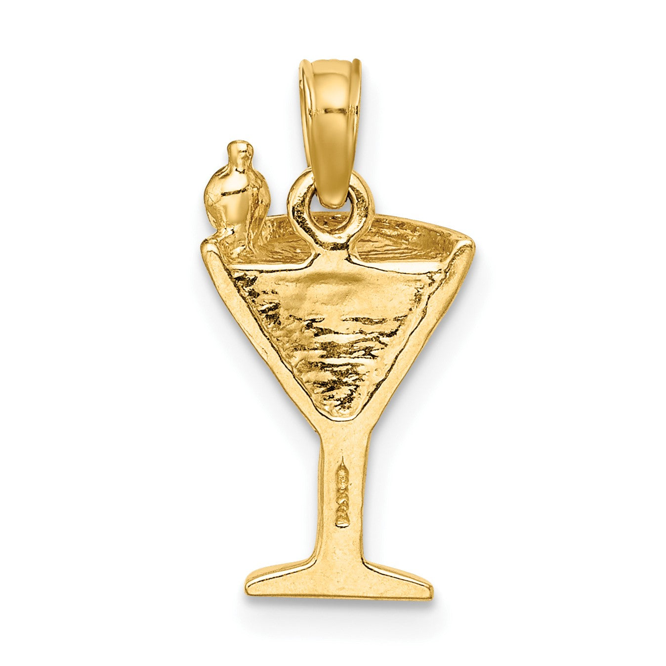 14K Pink Enameled Cosmo Martini with Olive Charm