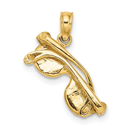 14k 3-D Yellow Enameled Sunglasses with Moveable Sides Pendant