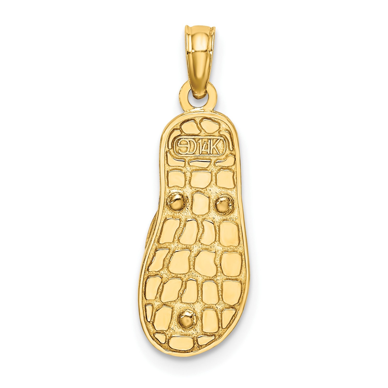 14K 3-D Enamel Anchor On Blue Polka-Dot Flip-Flop Charm