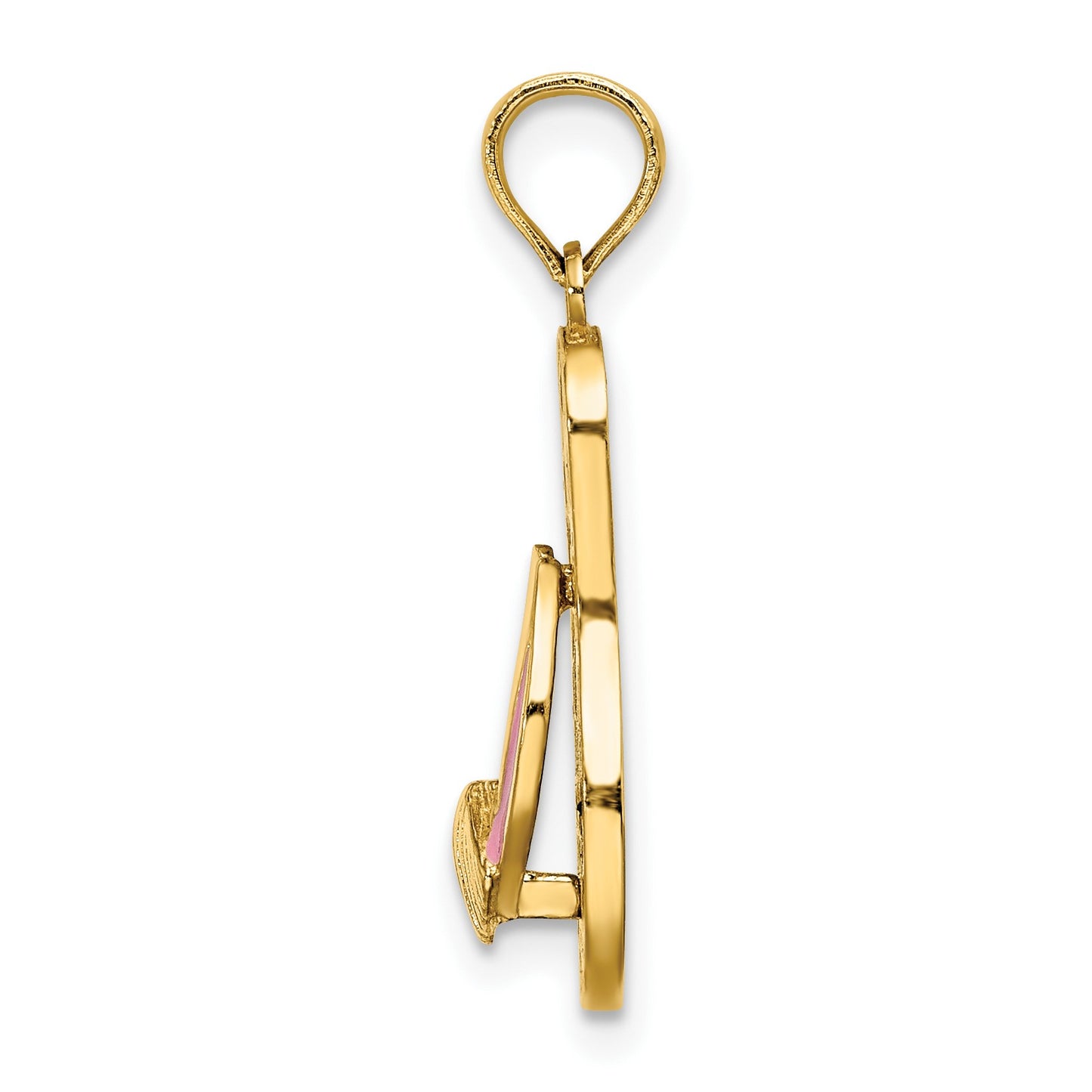 14K 3-D Enamel Shell On Blue Polka-Dot Flip-Flop Charm