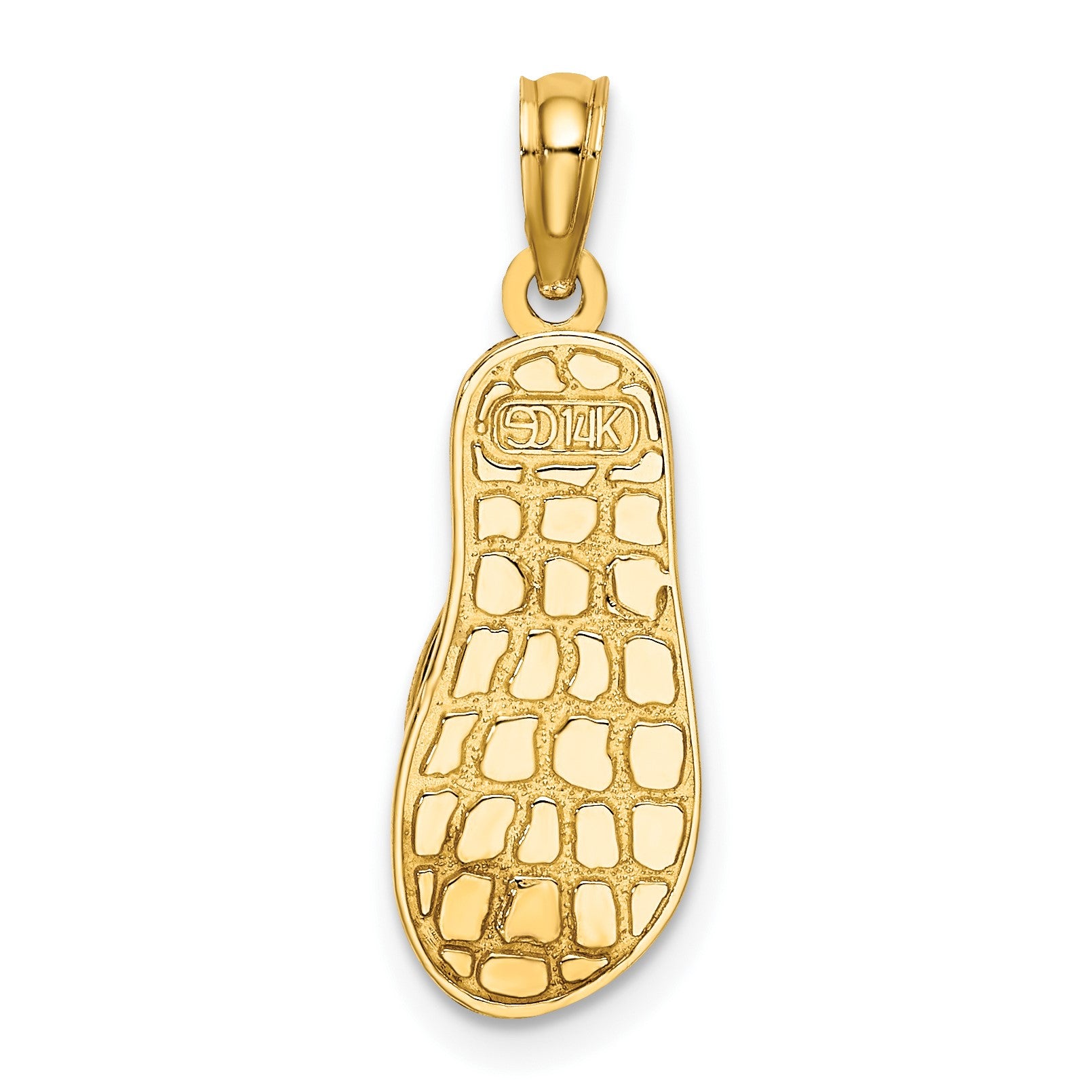14K 3-D Enamel Anchor On Stripe Flip-Flop Charm