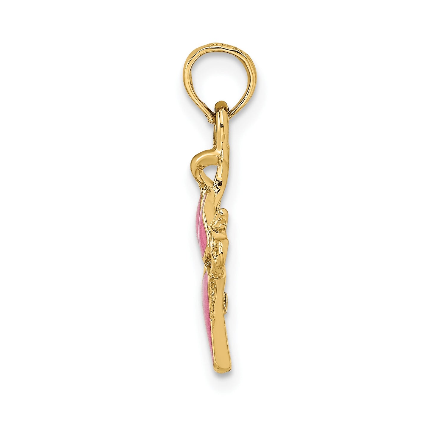 14K Pink Enameled Bikini Bathing Suit Charm