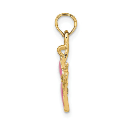 14K Pink Enameled Bikini Bathing Suit Charm