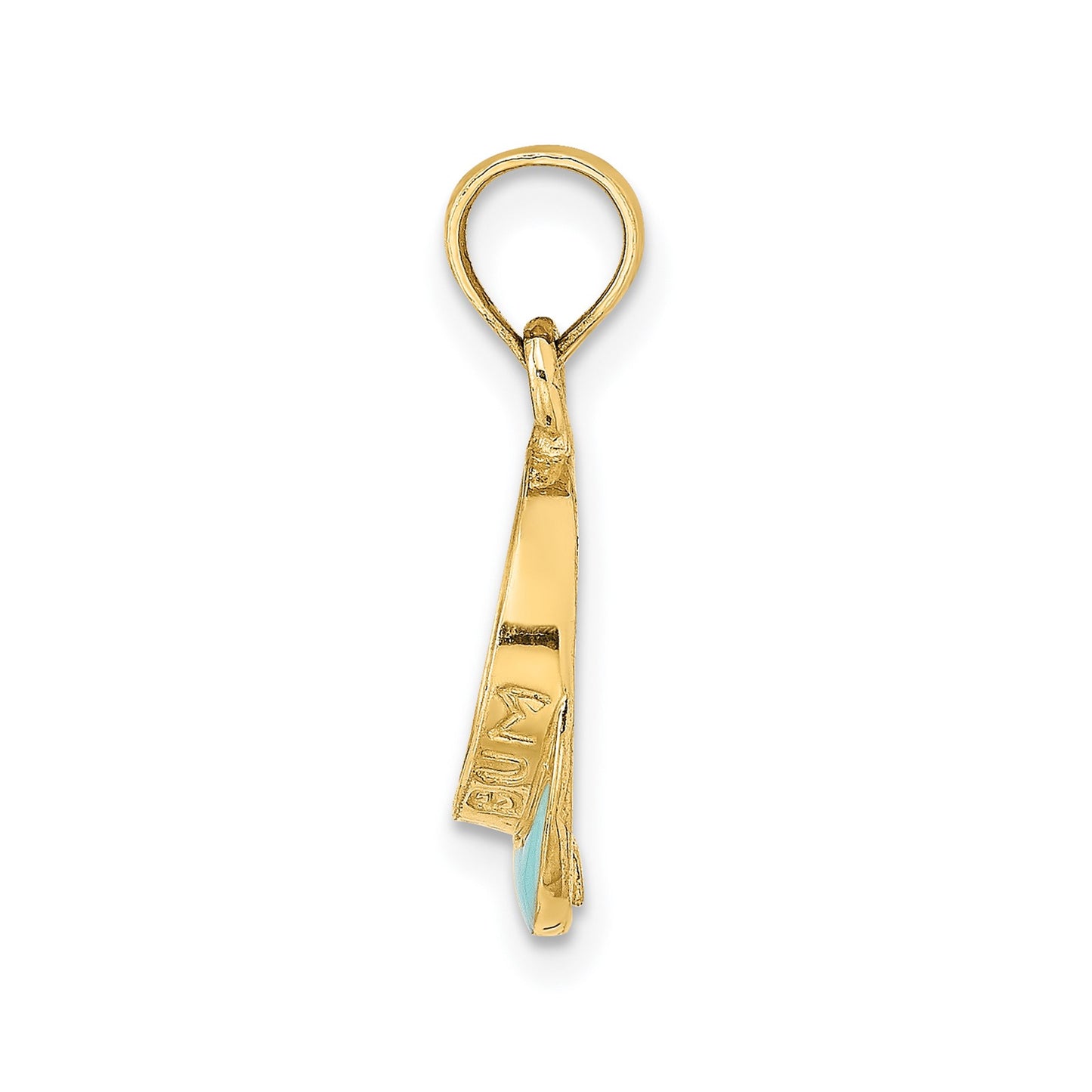 14K Aqua Enameled BEACH BUM Sun Visor Charm