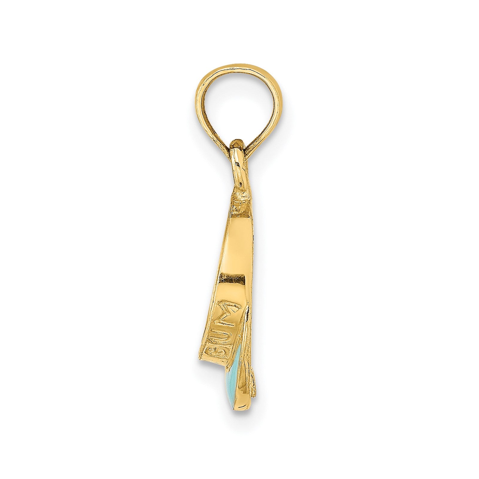 14K Aqua Enameled BEACH BUM Sun Visor Charm