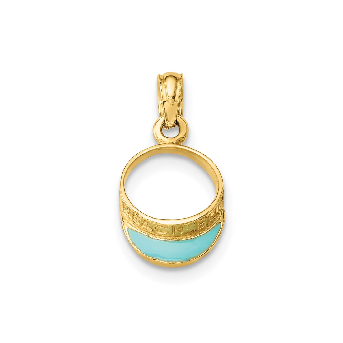 14K Aqua Enameled BEACH BUM Sun Visor Charm