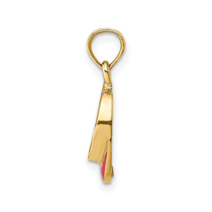 14K Fuchsia Enameled BEACH BUM Sun Visor Charm