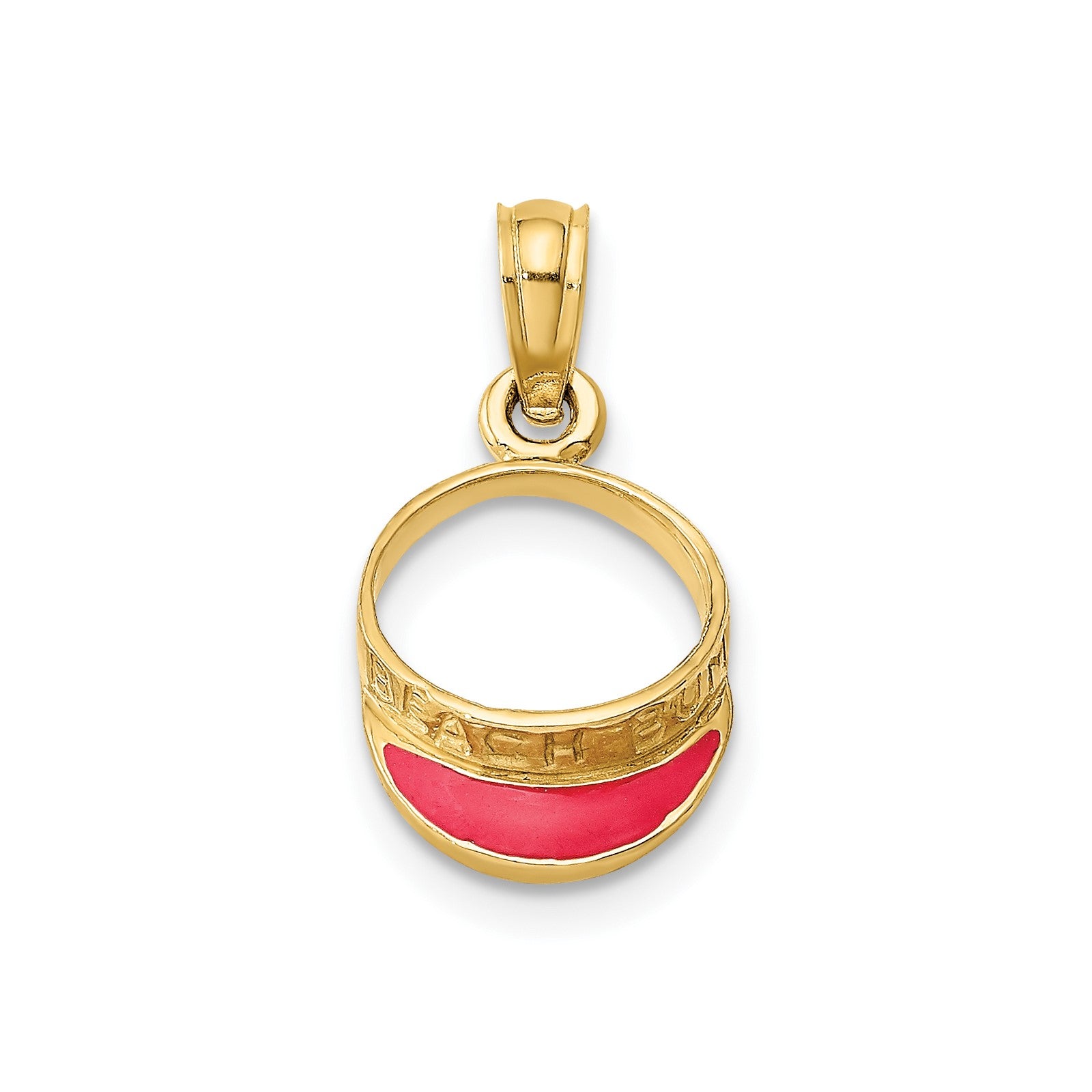 14K Fuchsia Enameled BEACH BUM Sun Visor Charm