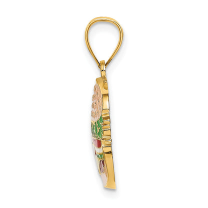 14K Multi-color Enameled Cheeseburger Charm