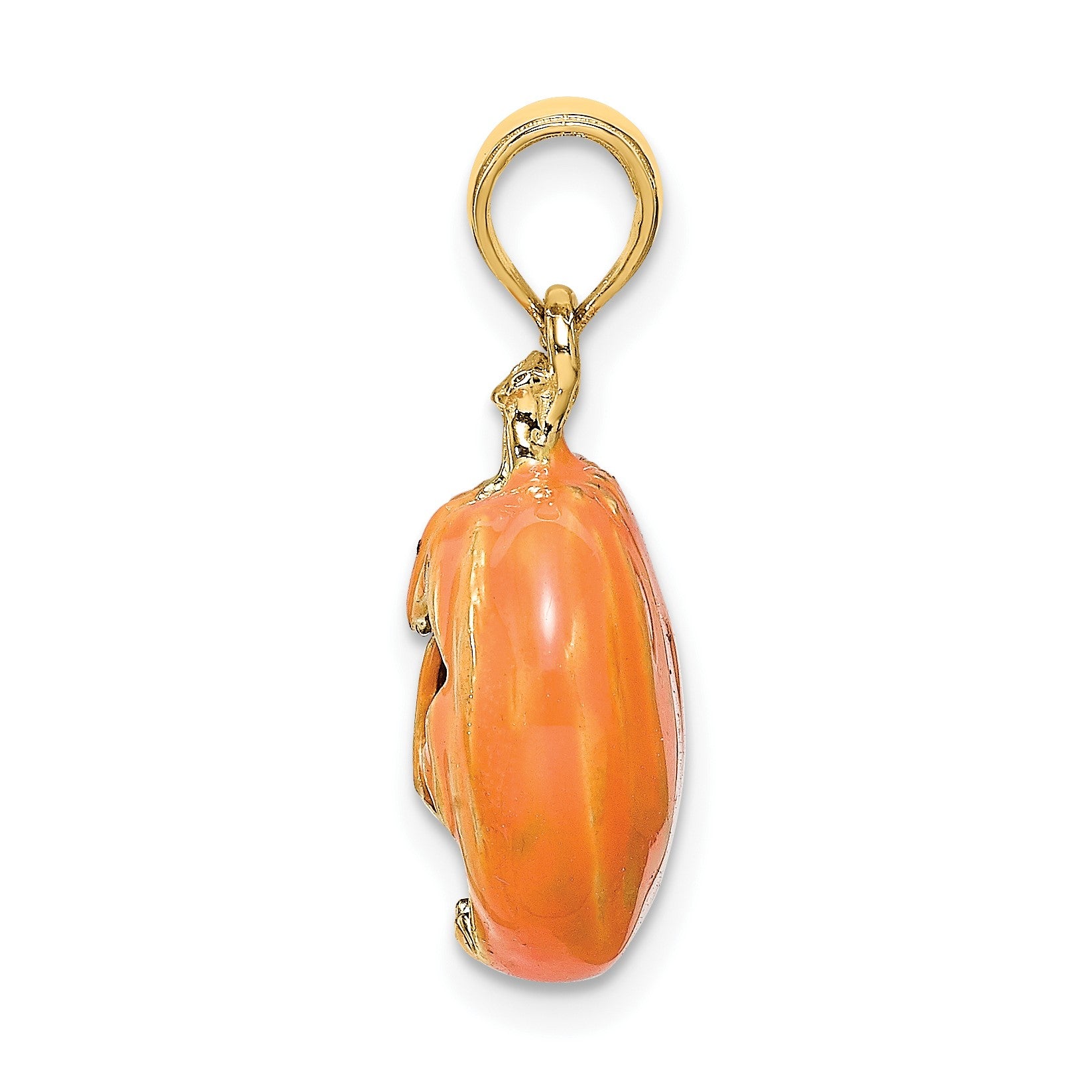 14K 3-D Enameled Jack-o-Lantern with Black Cat and Moon Charm