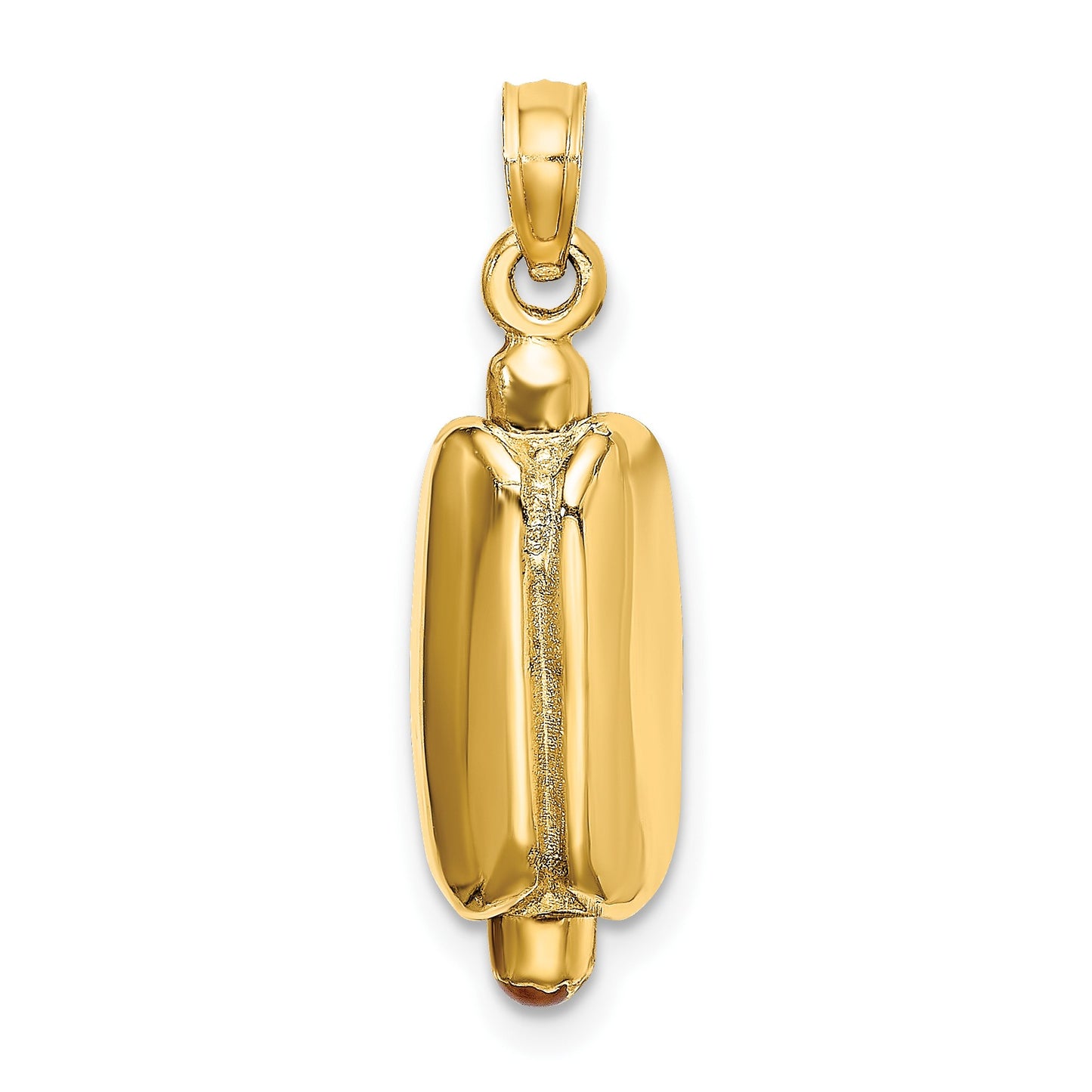 14K 3-D Multi-color Enameled Hot Dog with Bun Charm