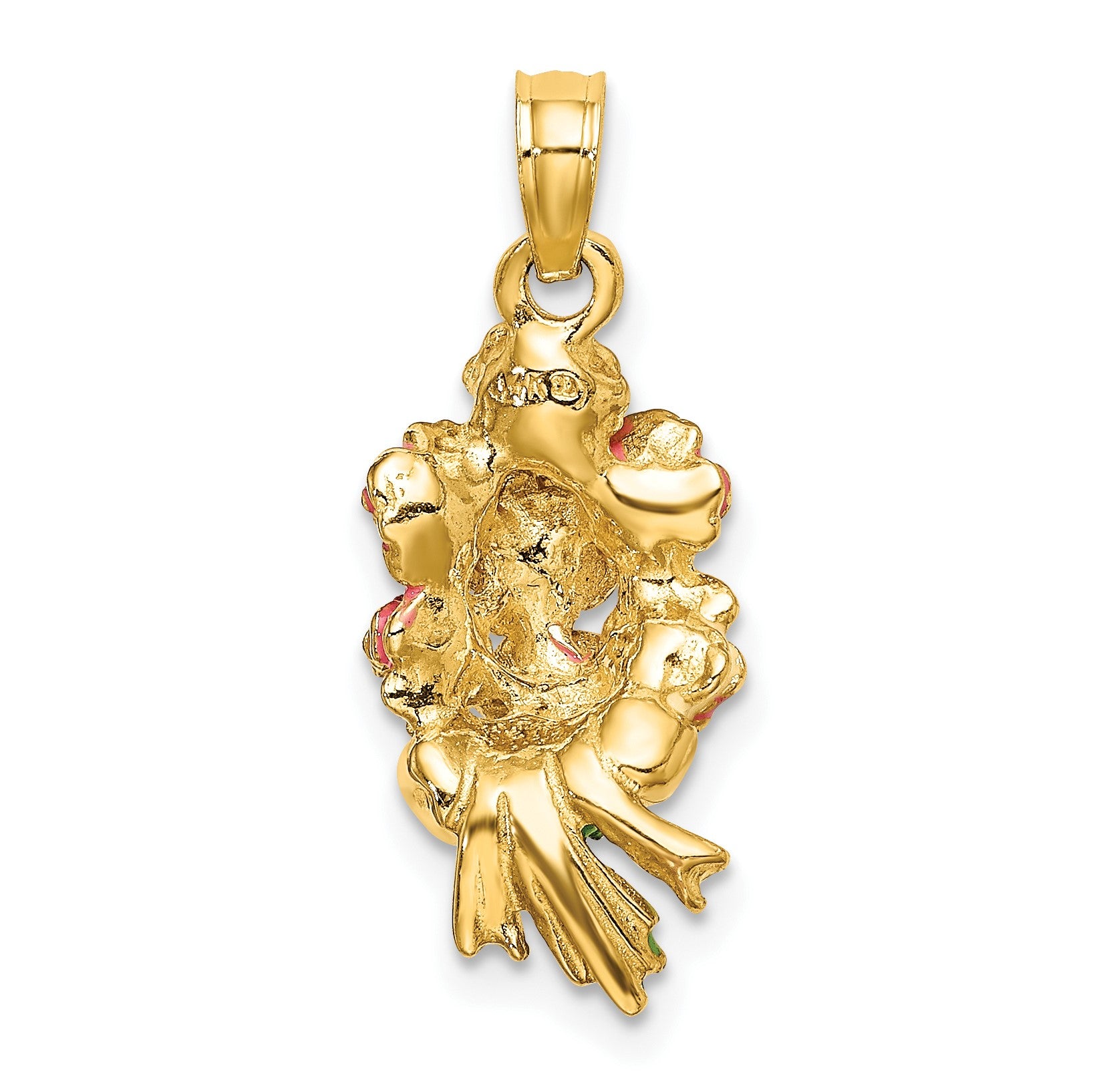 14K Enameled Bouquet of Pink Roses