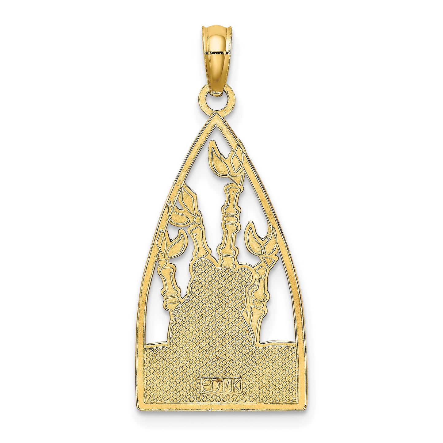 14K Multi-color Enamel Panda Bear and Bamboo Charm