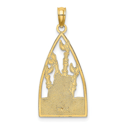 14K Multi-color Enamel Panda Bear and Bamboo Charm