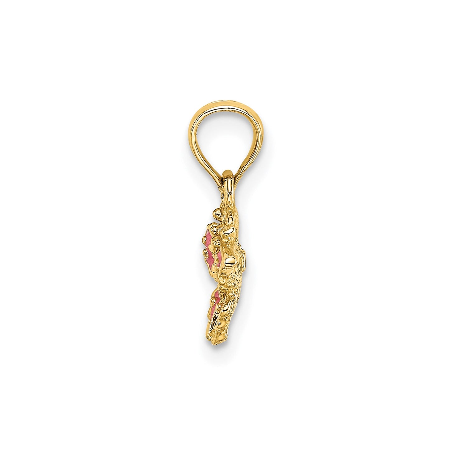 14K Enameled Mini Pink Butterfly Charm