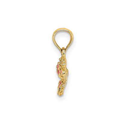14K Enameled Mini Pink Butterfly Charm