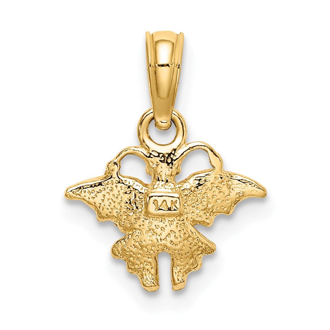 14K Enameled Mini Pink Butterfly Charm