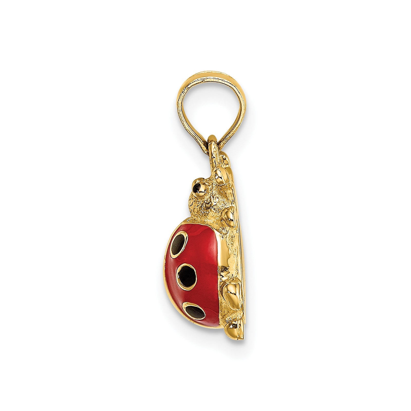 14K Red and Black Enameled Ladybug Charm