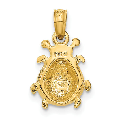 14K Red and Black Enameled Ladybug Charm