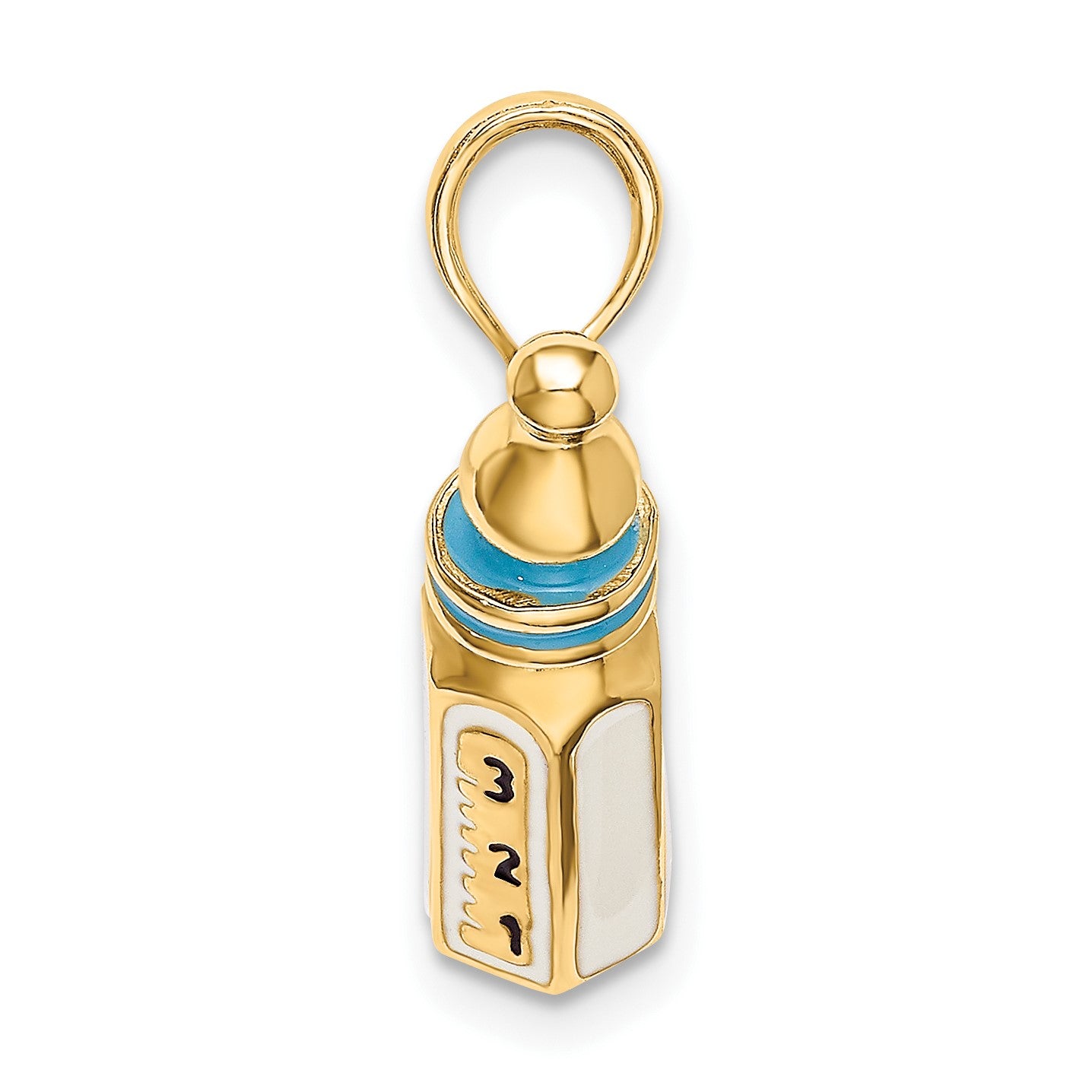 14K 3-D with Blue Enamel Baby Bottle Charm