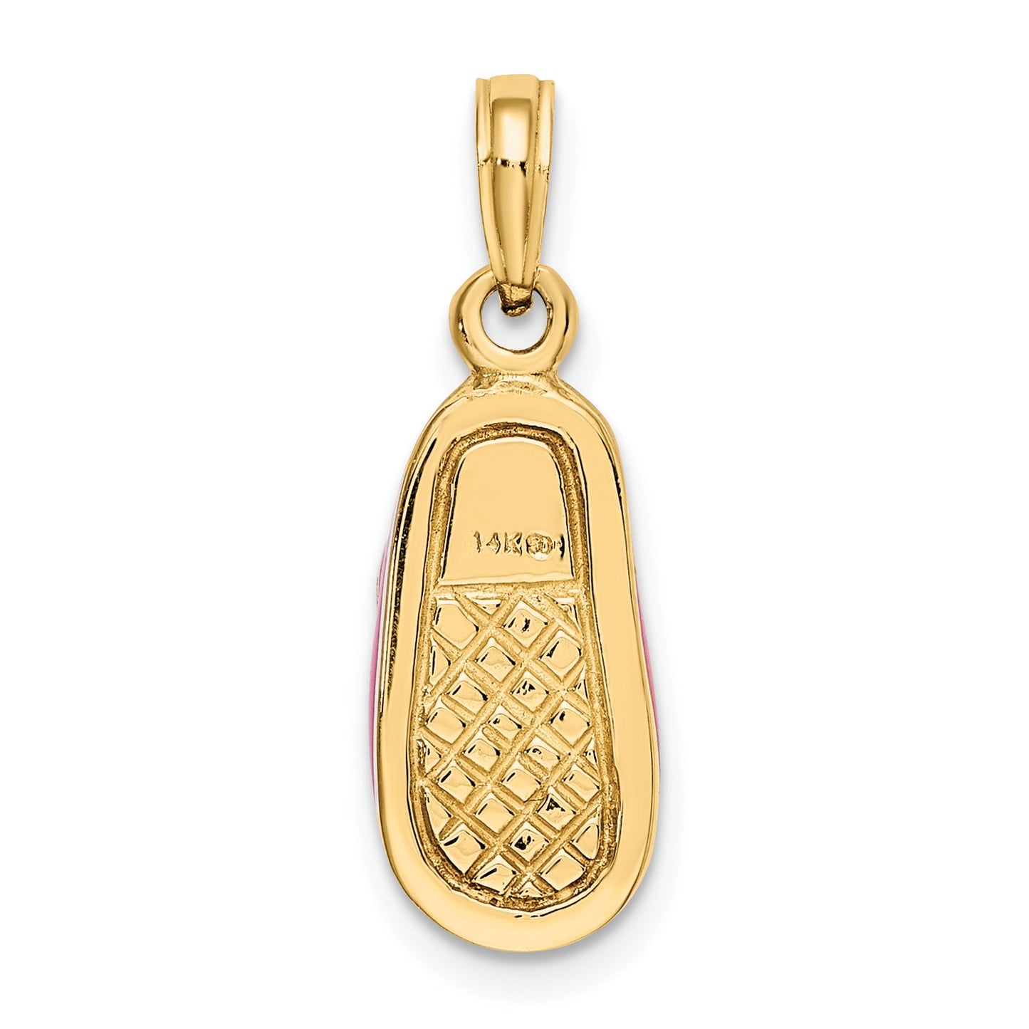 14K Pink Enameled 3-D Baby Shoe Charm