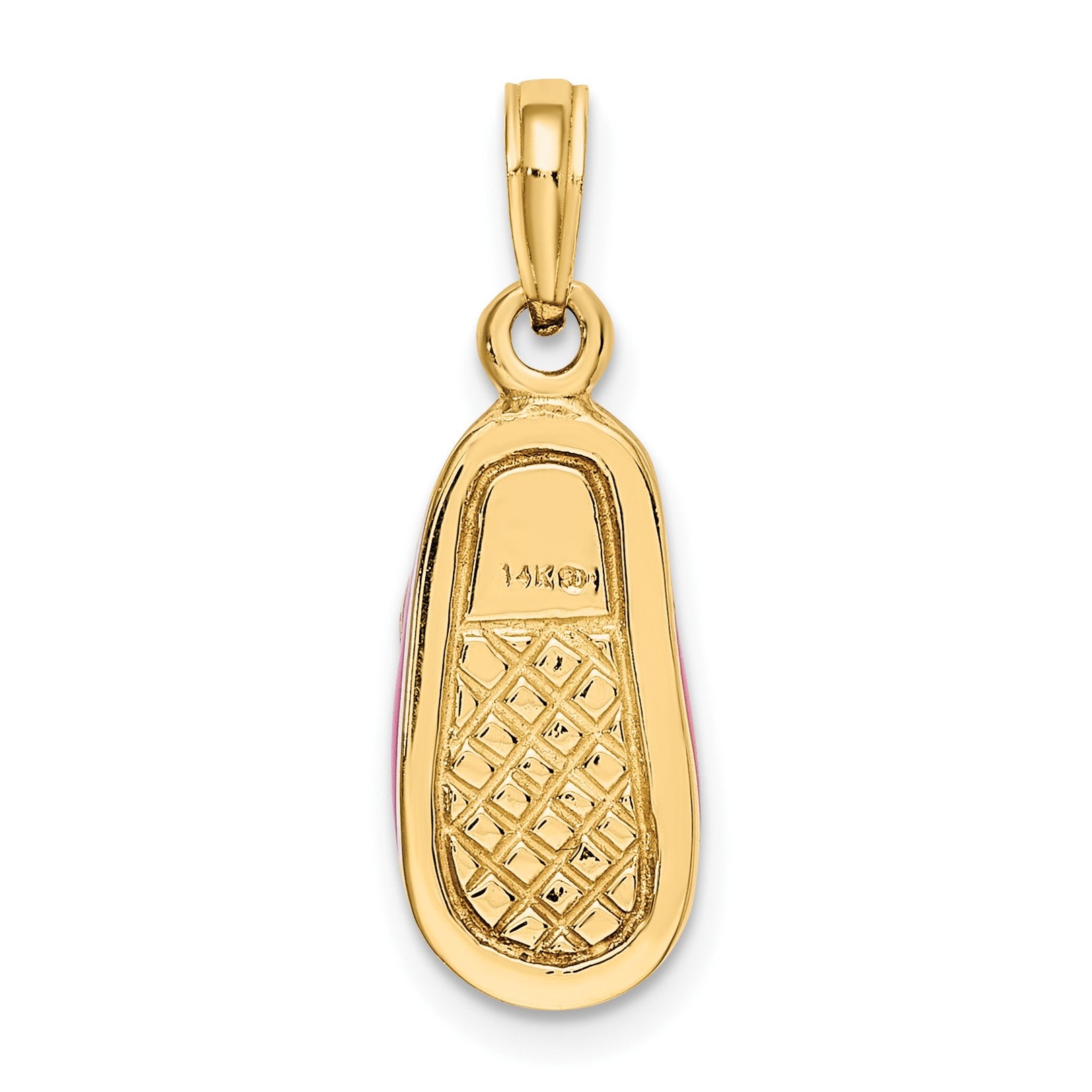 14K Pink Enameled 3-D Baby Shoe Charm