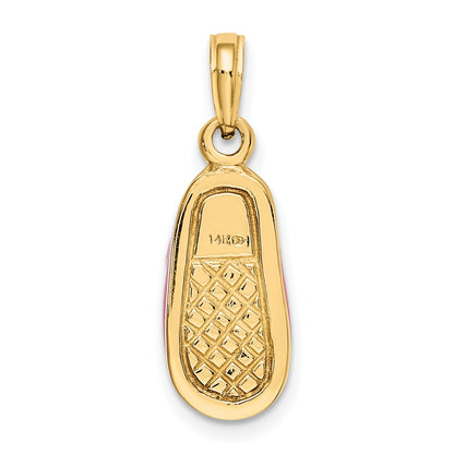 14K Pink Enameled 3-D Baby Shoe Charm