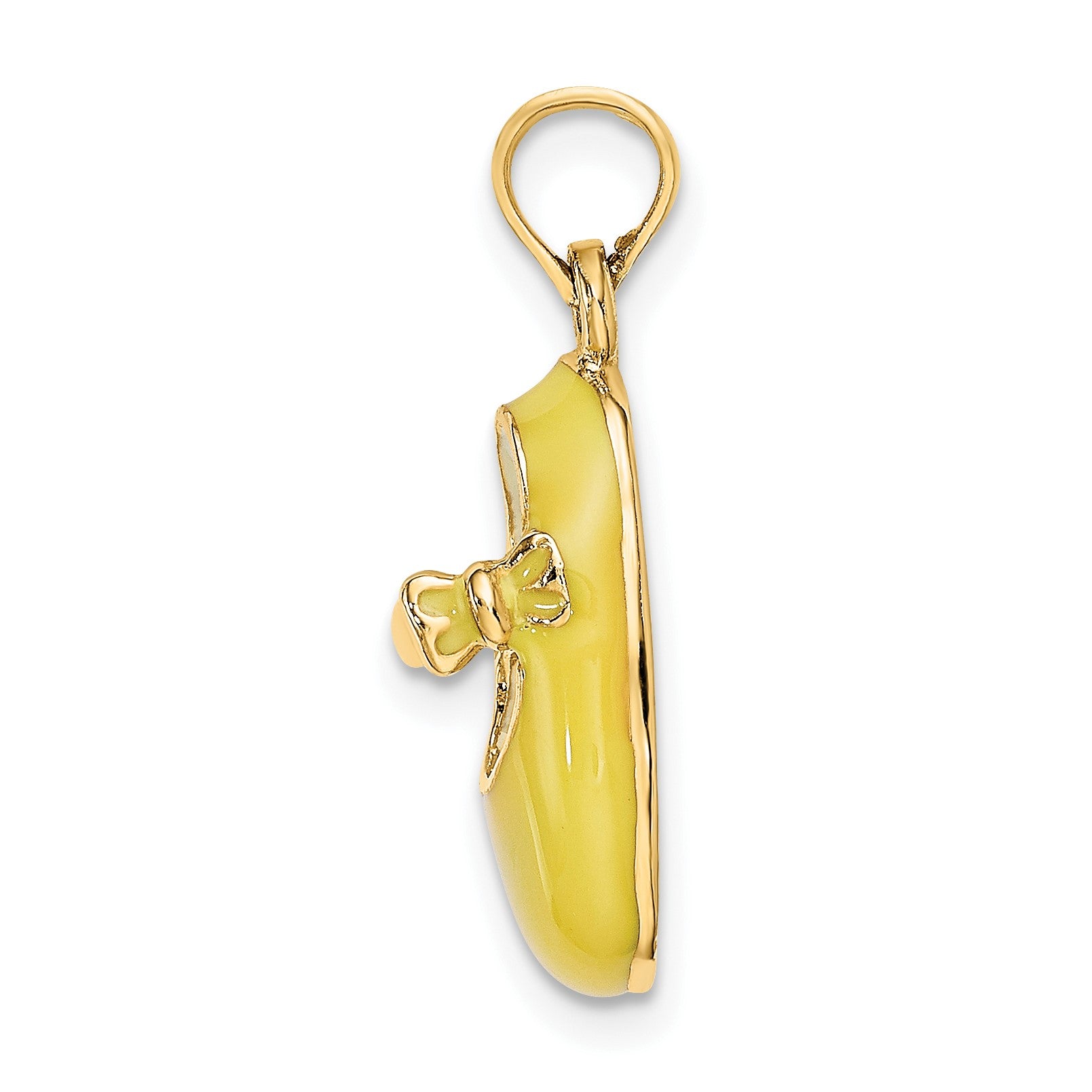 14K Yellow Enameled 3-D Baby Shoe Charm