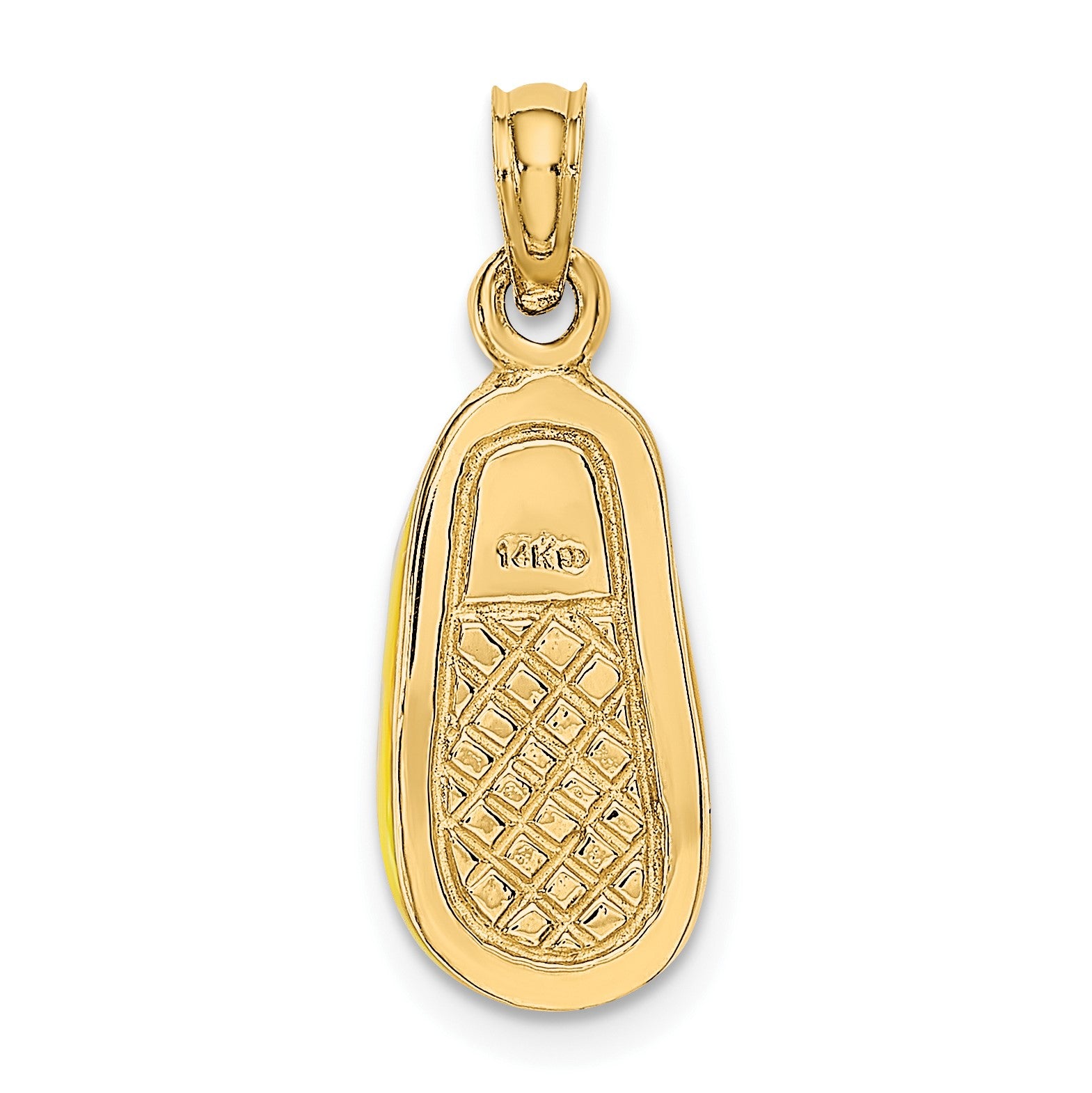 14K Yellow Enameled 3-D Baby Shoe Charm