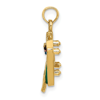 14K Green Enameled 3-D Pool Table Charm