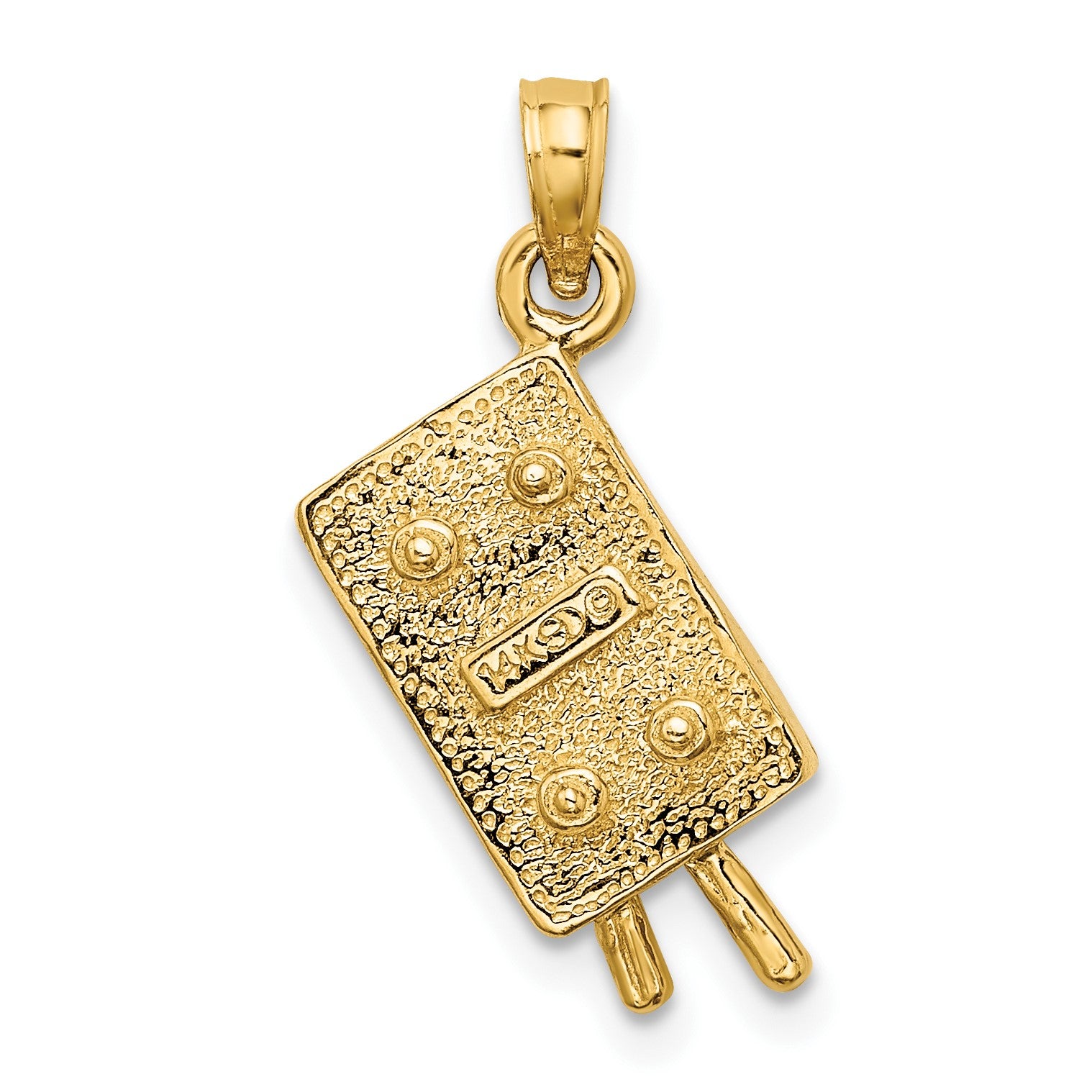 14K Green Enameled 3-D Pool Table Charm