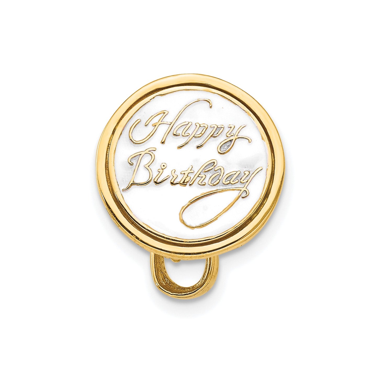 14K 3-D Brown Enameled HAPPY BIRTHDAY Cake Charm