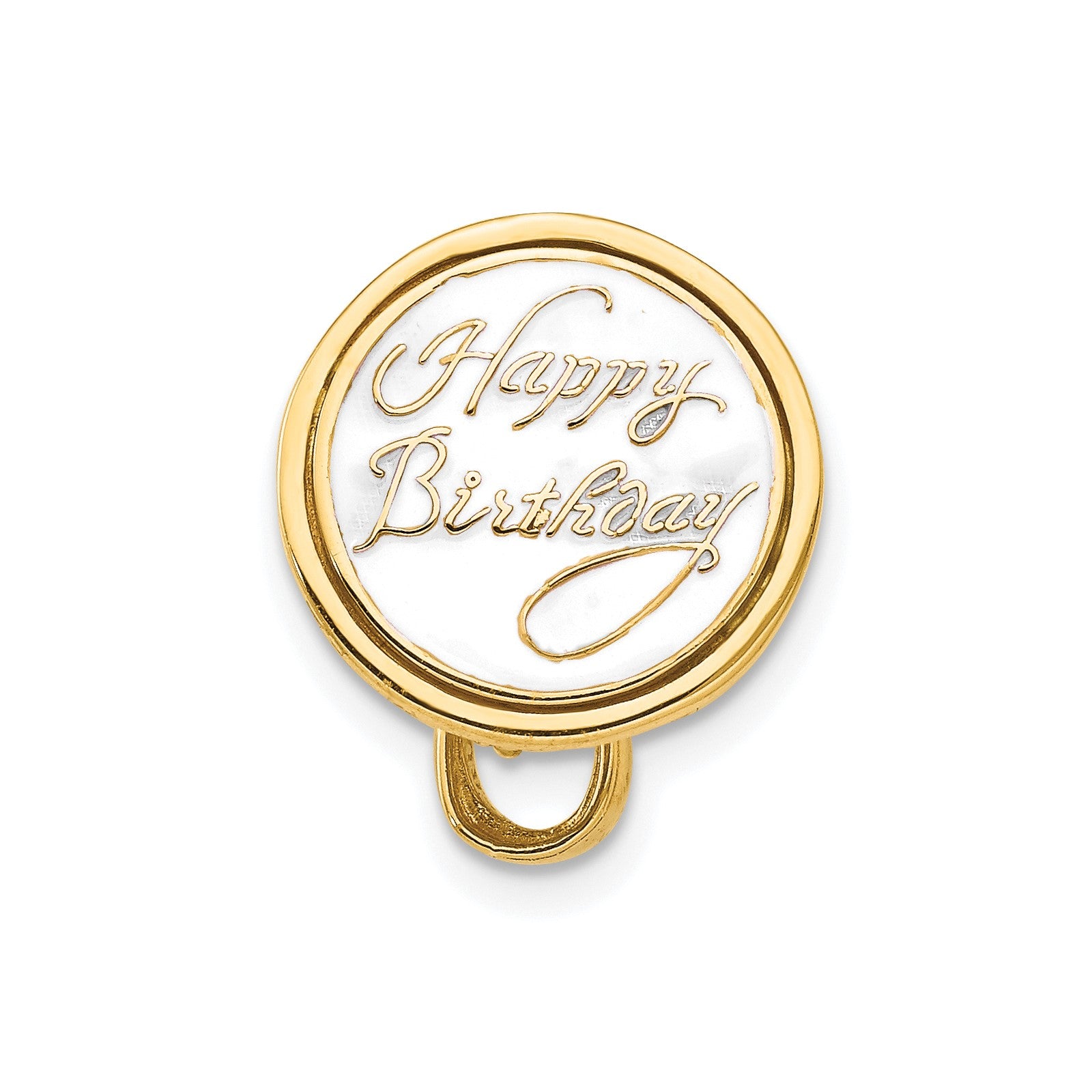 14K 3-D Brown Enameled HAPPY BIRTHDAY Cake Charm