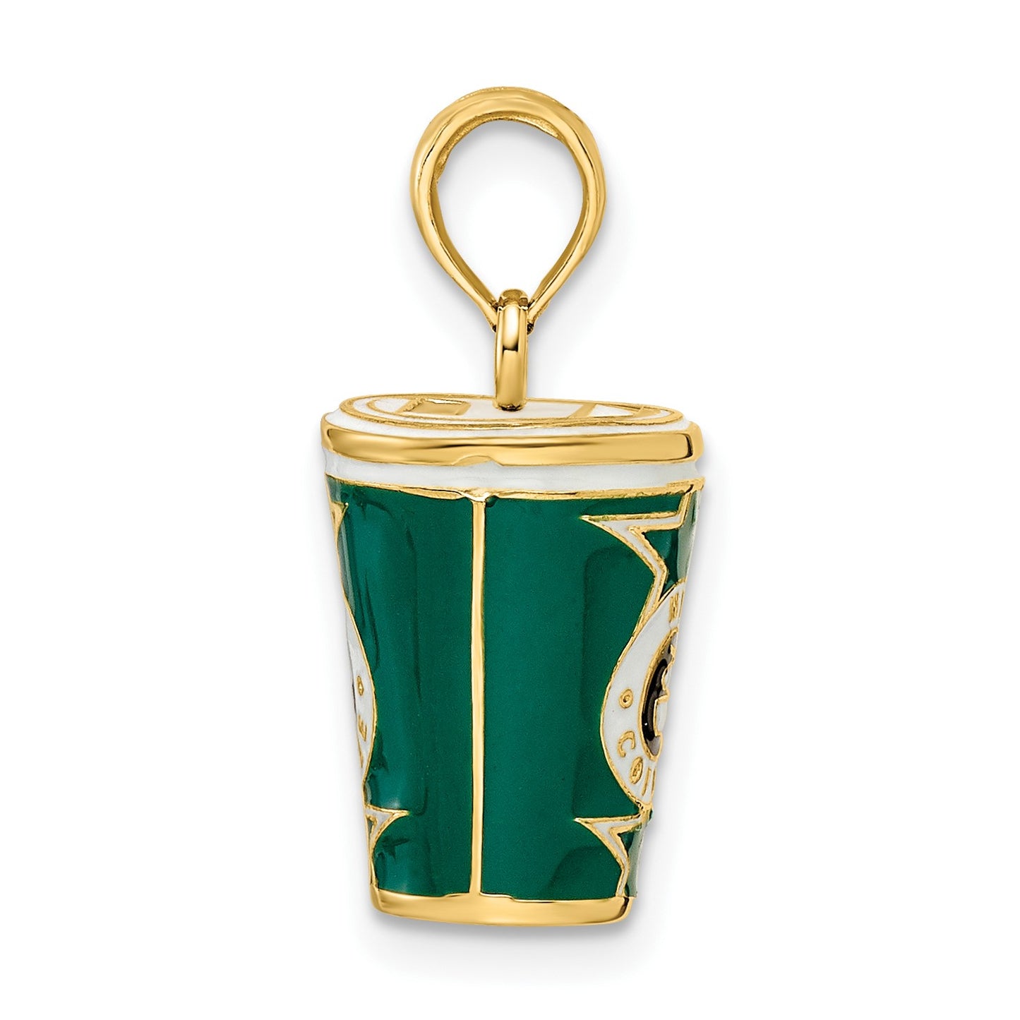 14k 3-D Multi-color Enameled Coffee Cup Charm
