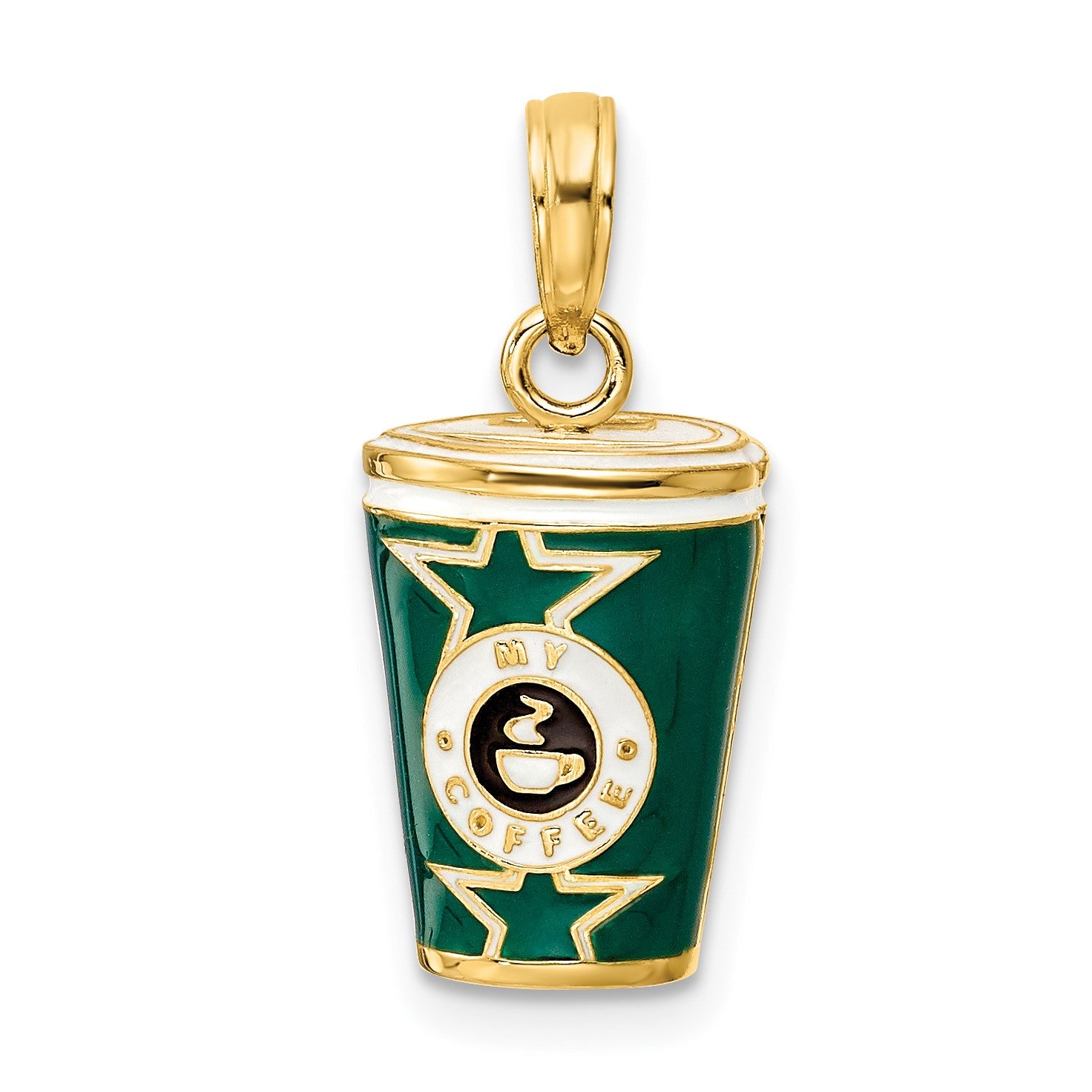 14k 3-D Multi-color Enameled Coffee Cup Charm