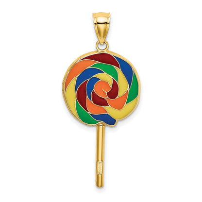 14K 3-D Multi-Color Enameled Lollipop Charm