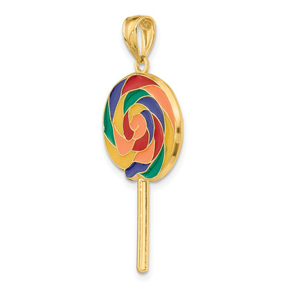14K 3-D Multi-Color Enameled Lollipop Charm