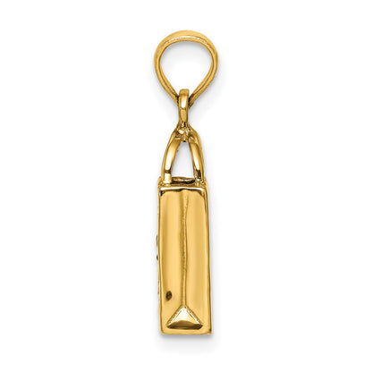 14K 3-D Enameled Jack-o-Lantern Trick or Treat Bag Charm