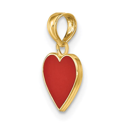 14K Polished Enameled Heart Pendant