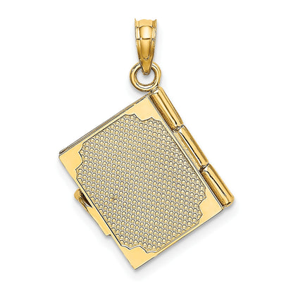 14K Enameled 3-D Moveable MY LOVE STORY Book Pendant