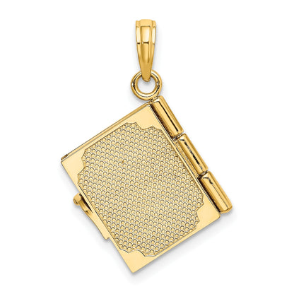 14K Enameled 3-D Moveable MY LOVE STORY Book Pendant