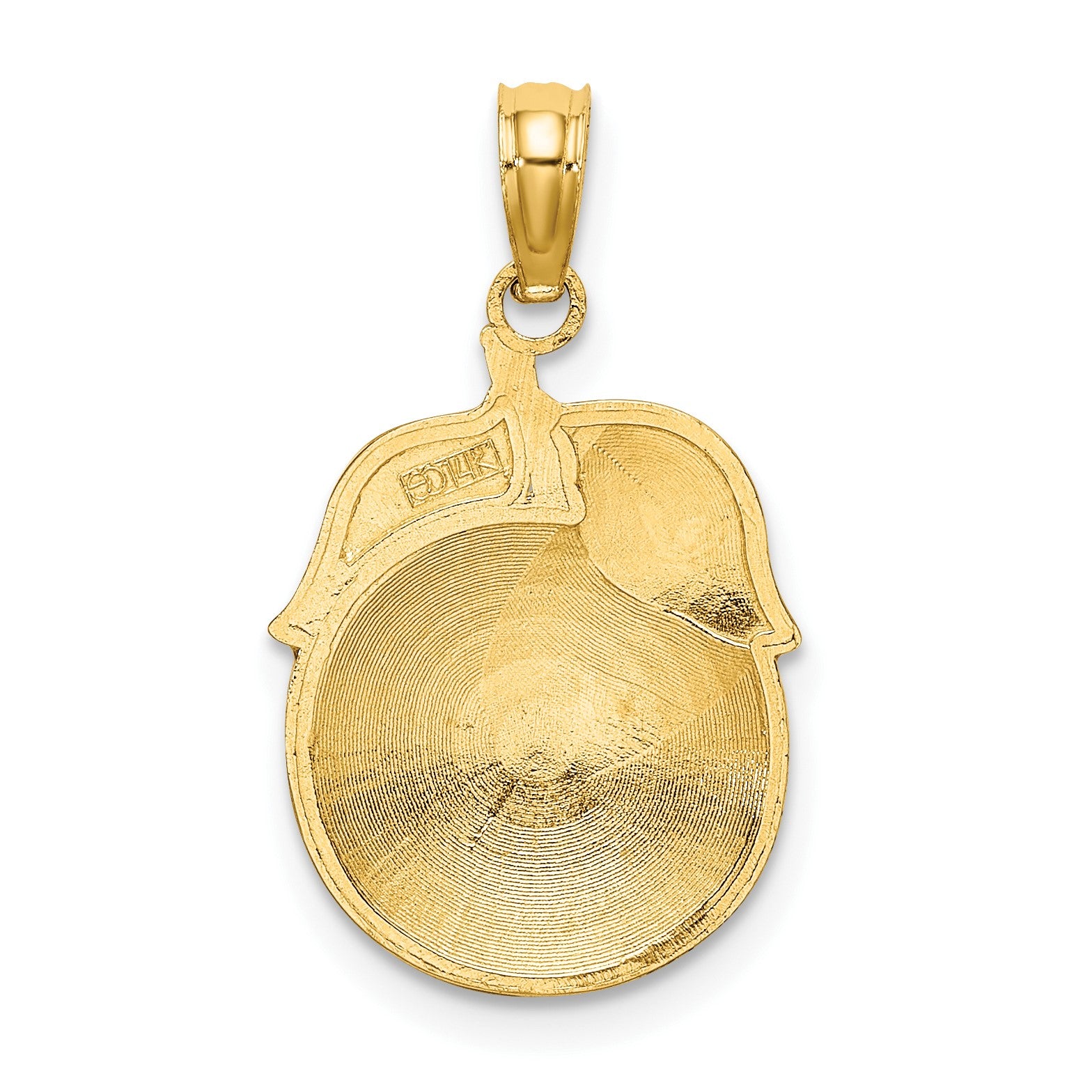 14K Orange and Green Enameled Orange with Stem and Leaf Charm