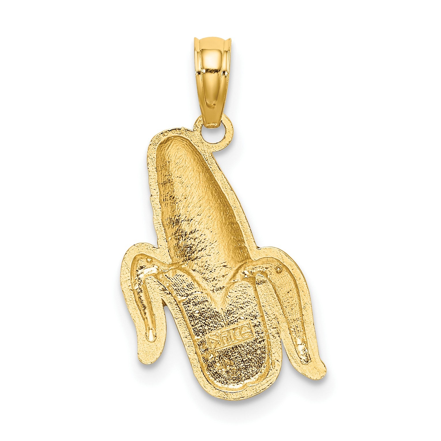 14K Yellow and Green Enameled Corn with Peeled Husk Charm