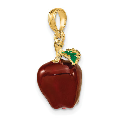 14K Enameled 3-D Red Delicious Apple Charm